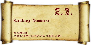 Ratkay Nemere névjegykártya